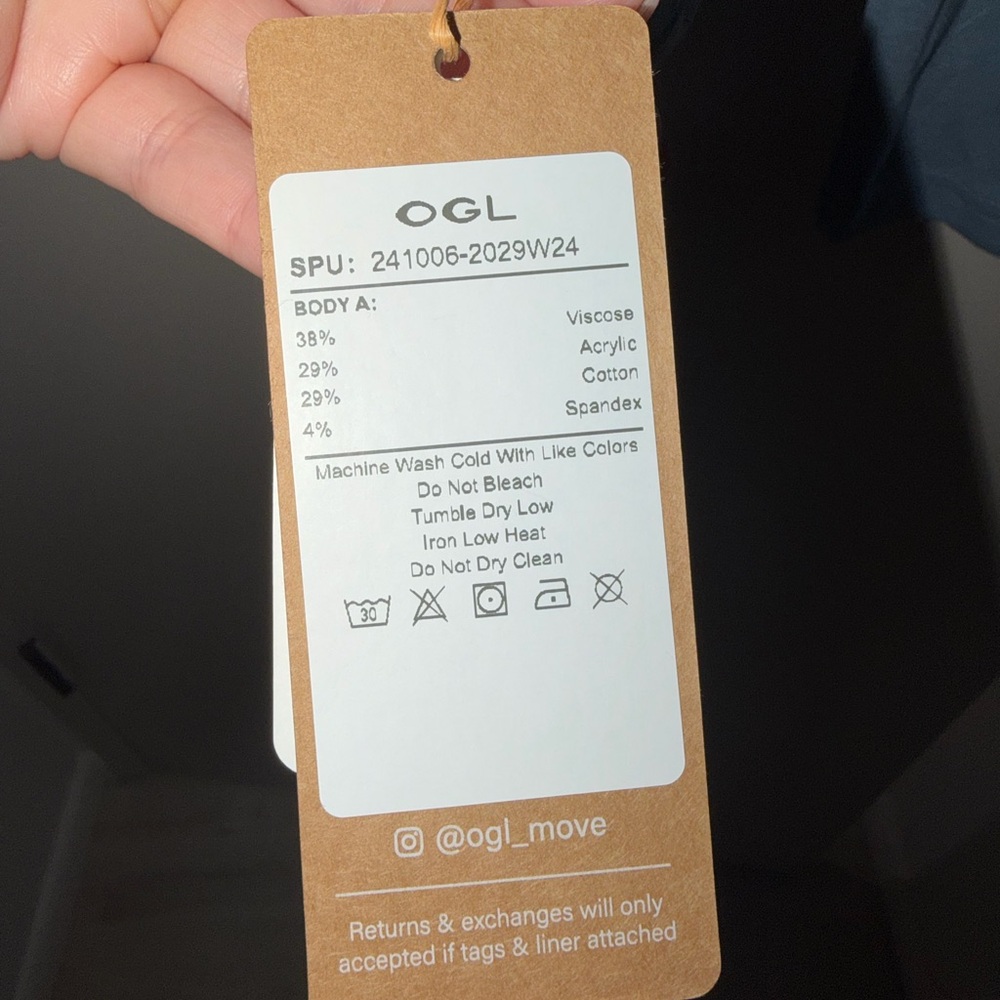 NWT OGL Dusk Blue Medium Eco-Mousse® Crossover Ruched Long Sleeve (Surplice) Top - Picture 6 of 8